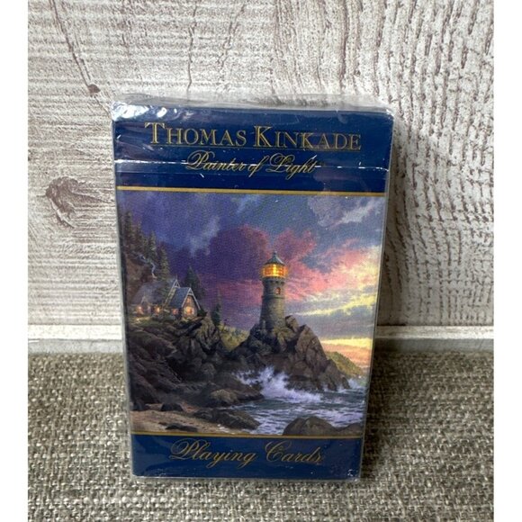 Thomas Kinkade Rock Of Salvation Playing Cards Bridge Size Deck Lighthouse - Picture 1 of 2